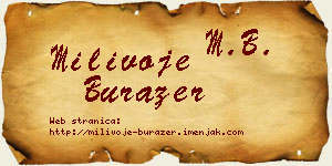Milivoje Burazer vizit kartica
